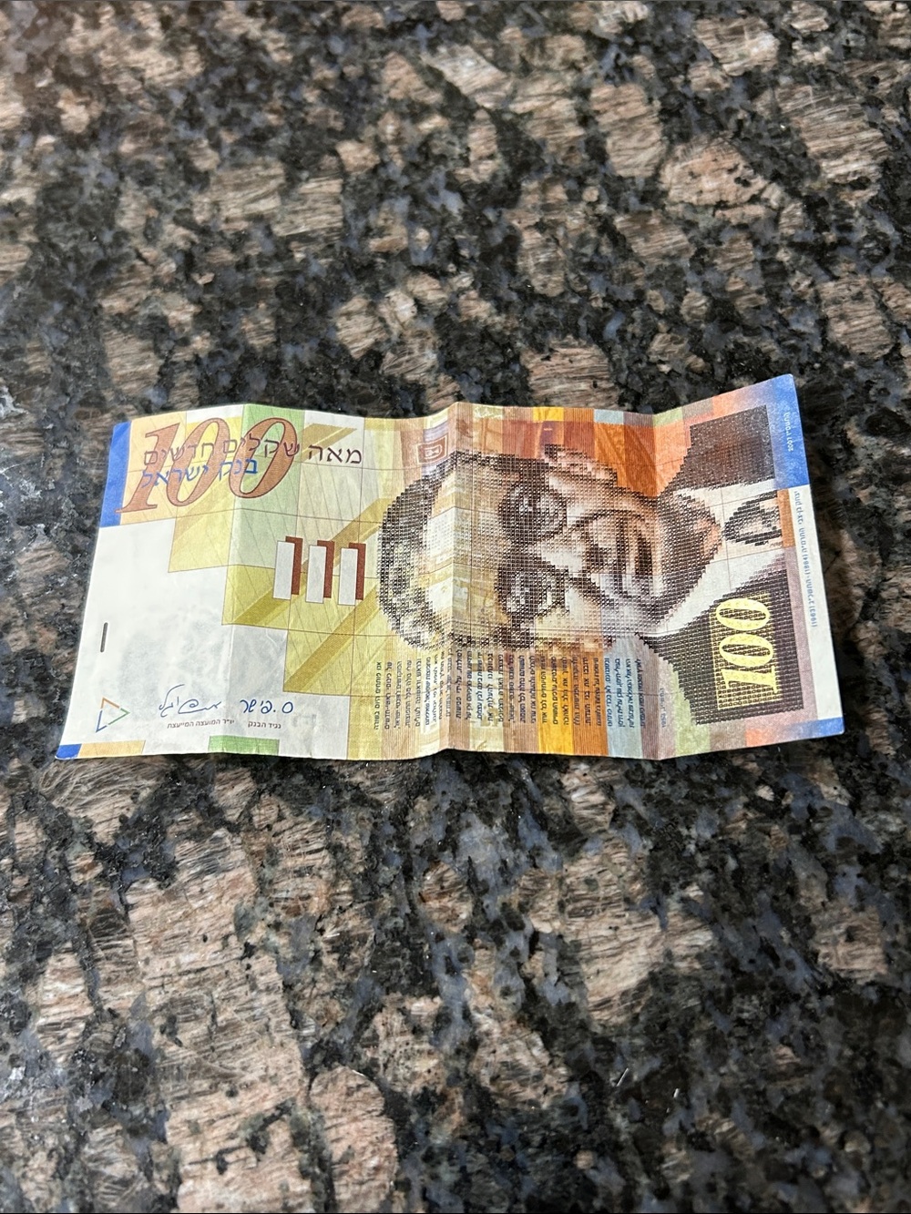 100 Israeli New Shekel banknote featuring a portrait of Yitzhak Ben-Zvi